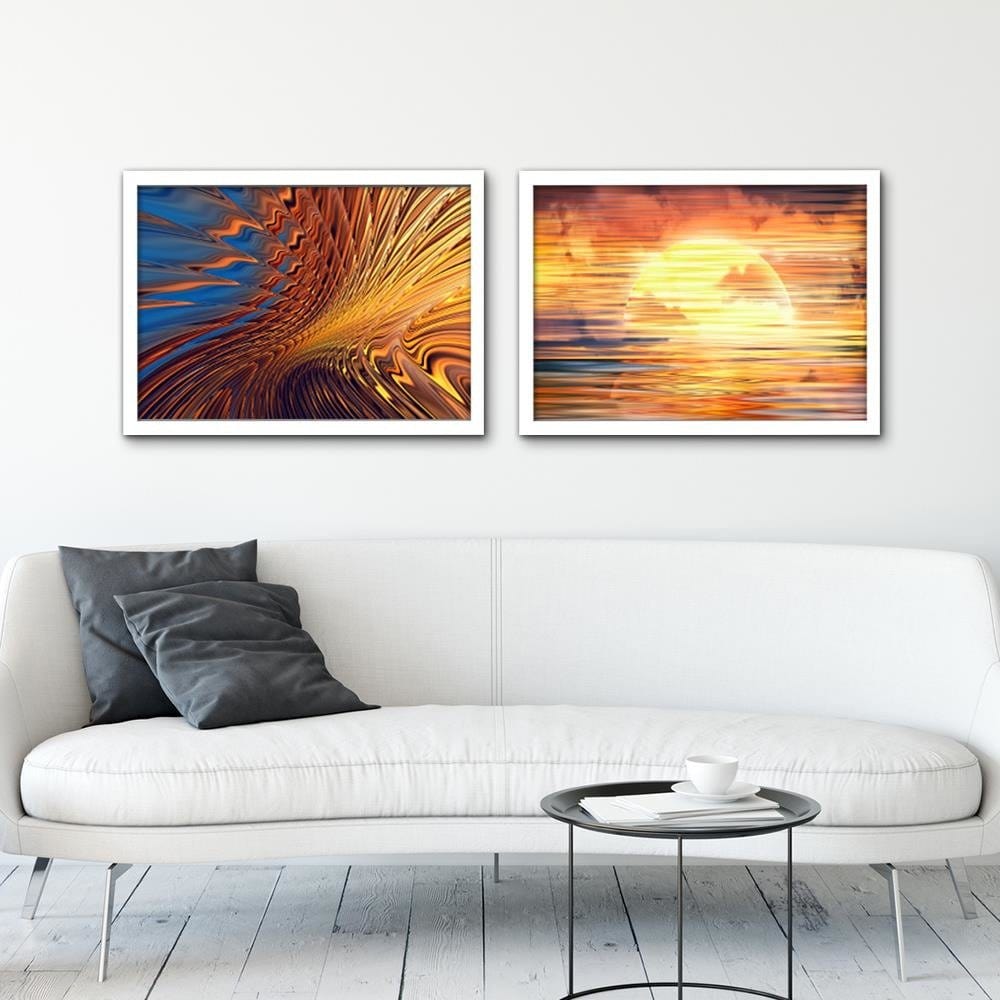 Glezna baltā rāmī - Magic Sunset Home Trends DECO
