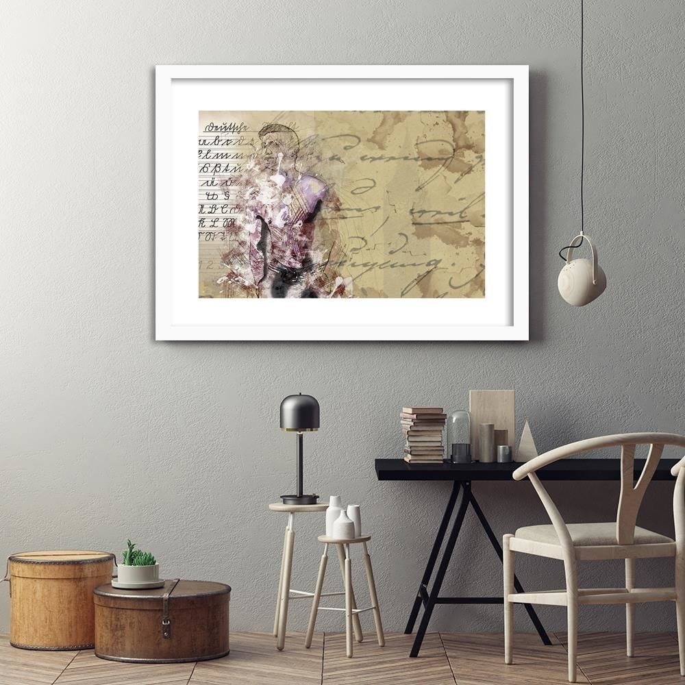 Glezna baltā rāmī - Man Abstraction Home Trends DECO