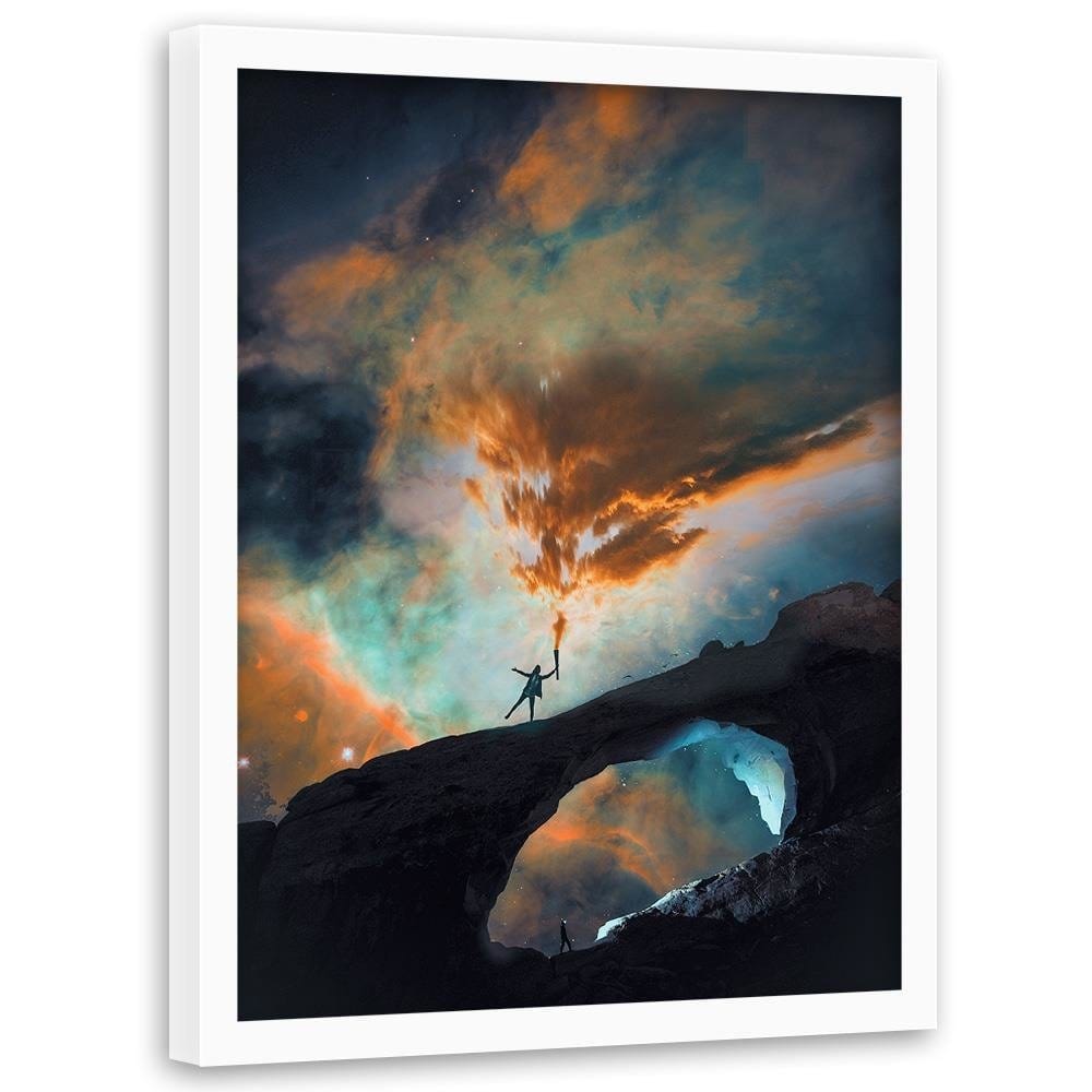 Glezna baltā rāmī - Man And Clouds Home Trends DECO