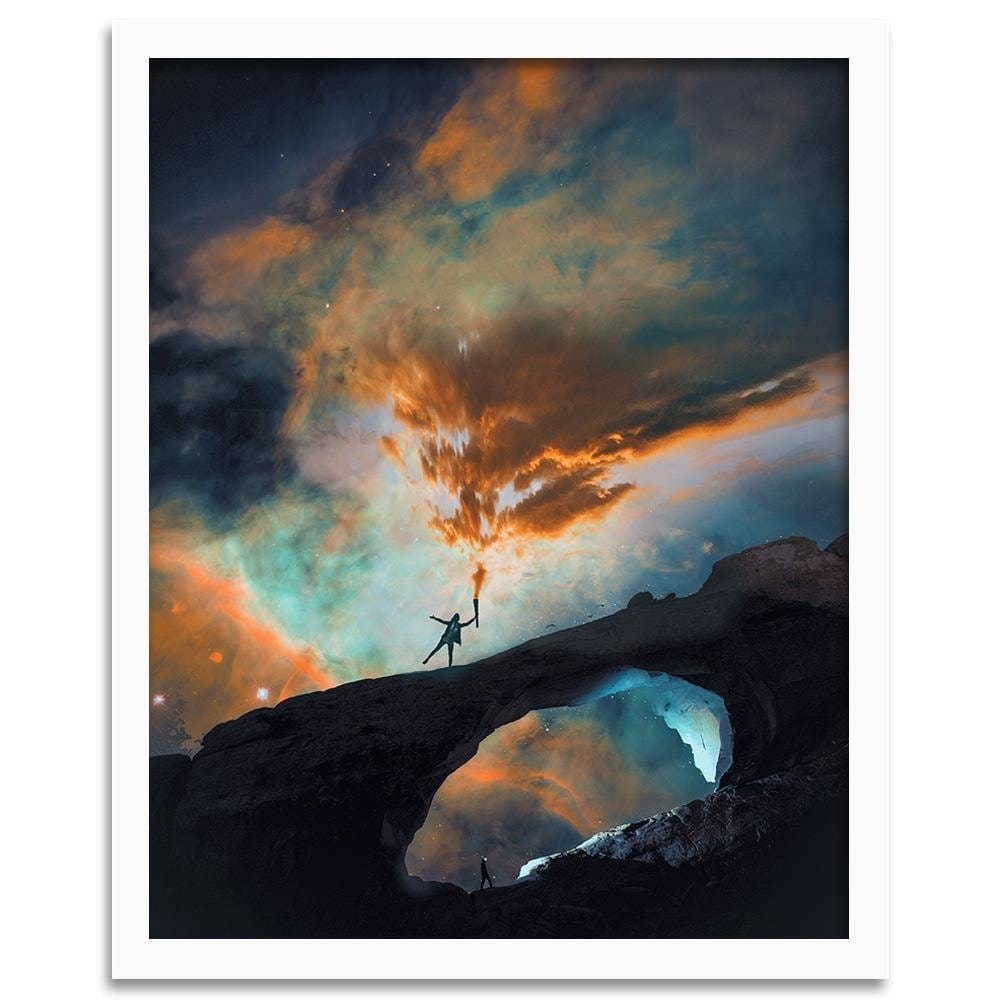 Glezna baltā rāmī - Man And Clouds Home Trends DECO