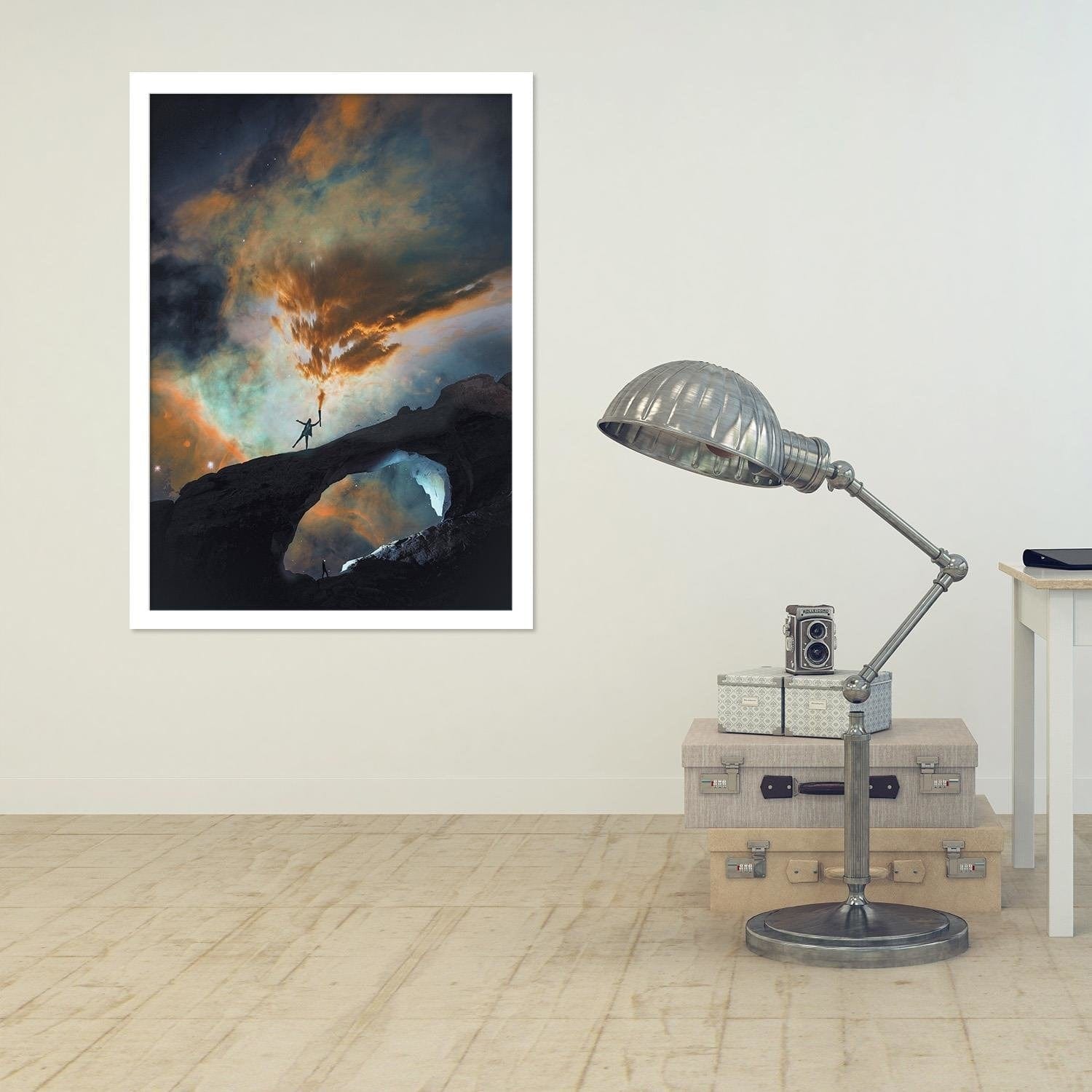 Glezna baltā rāmī - Man And Clouds Home Trends DECO