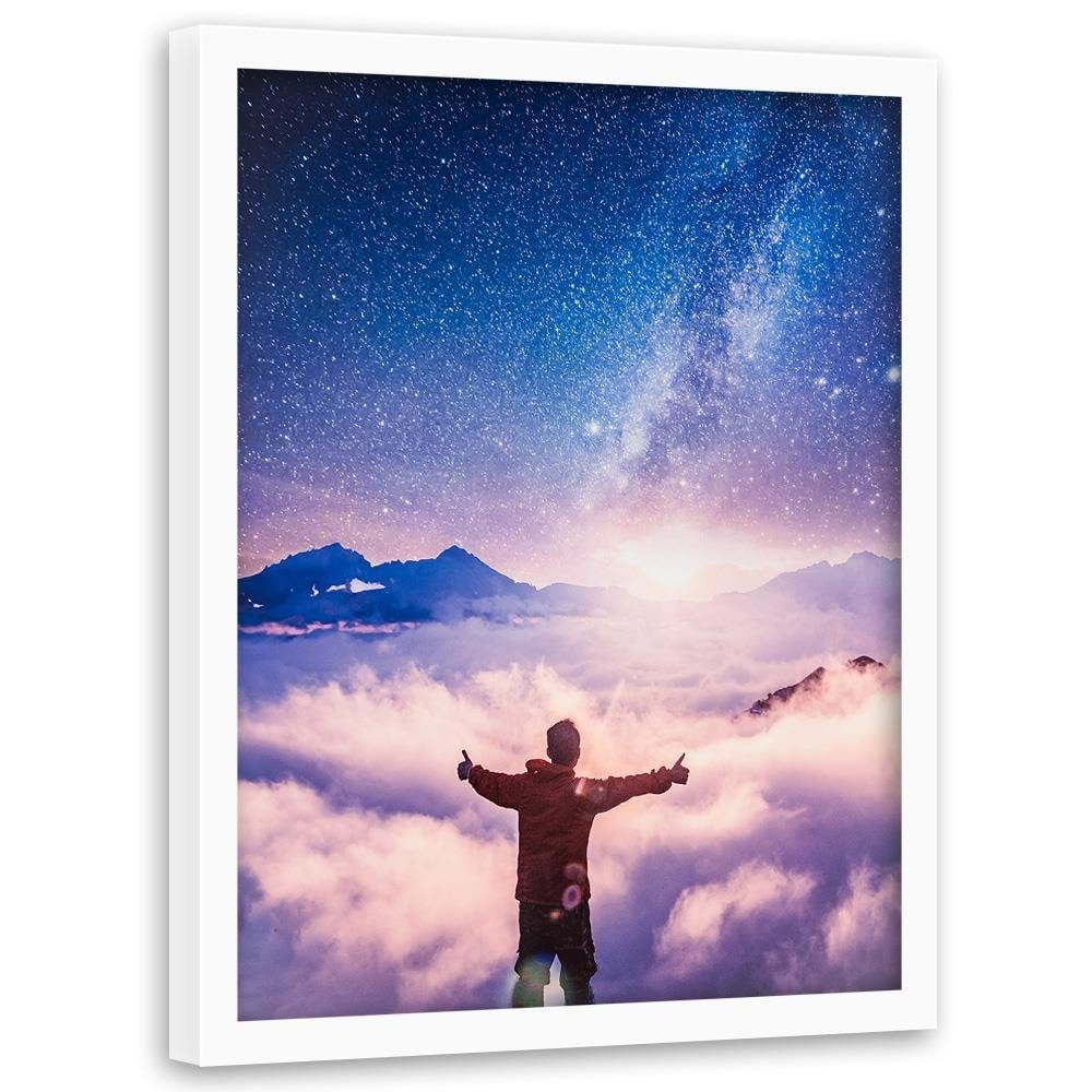 Glezna baltā rāmī - Man And The Galaxy Home Trends DECO
