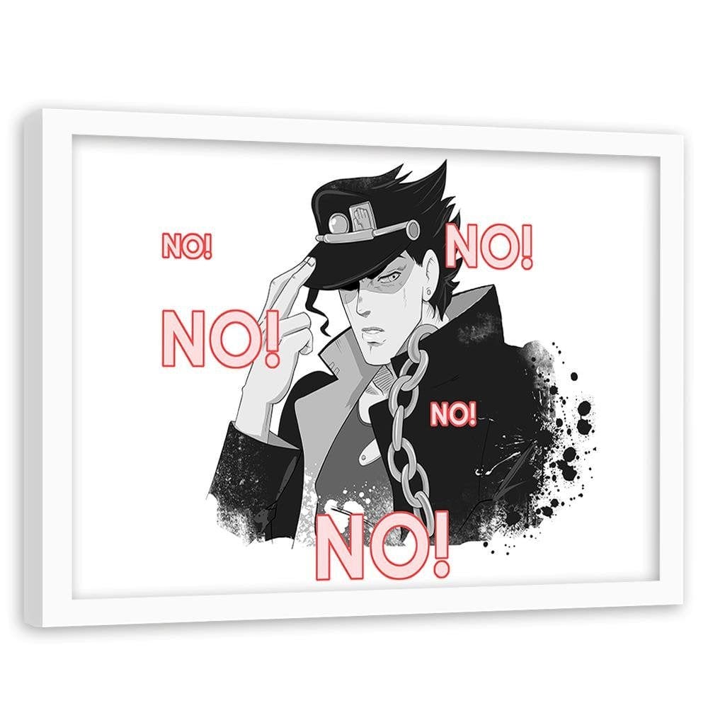 Glezna baltā rāmī - Manga Boy In A Cap Home Trends DECO