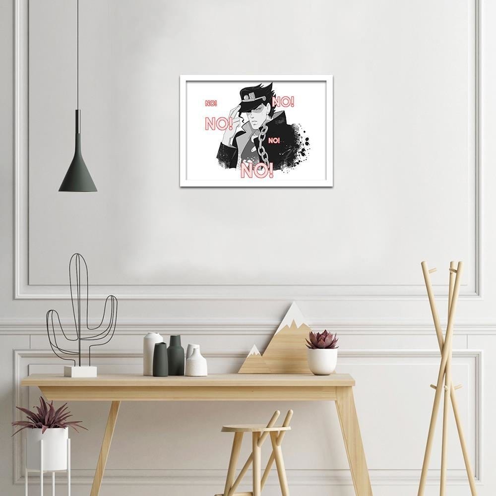 Glezna baltā rāmī - Manga Boy In A Cap Home Trends DECO