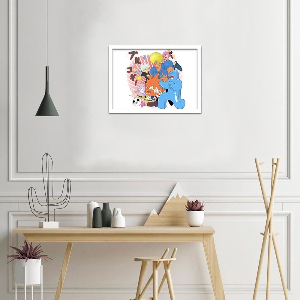 Glezna baltā rāmī - Manga Color Footpath Home Trends DECO