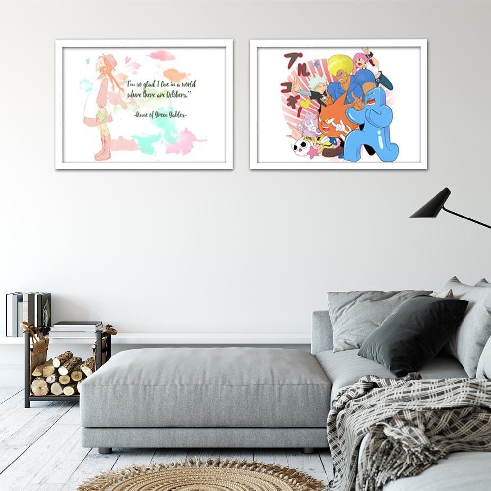 Glezna baltā rāmī - Manga Color Footpath Home Trends DECO