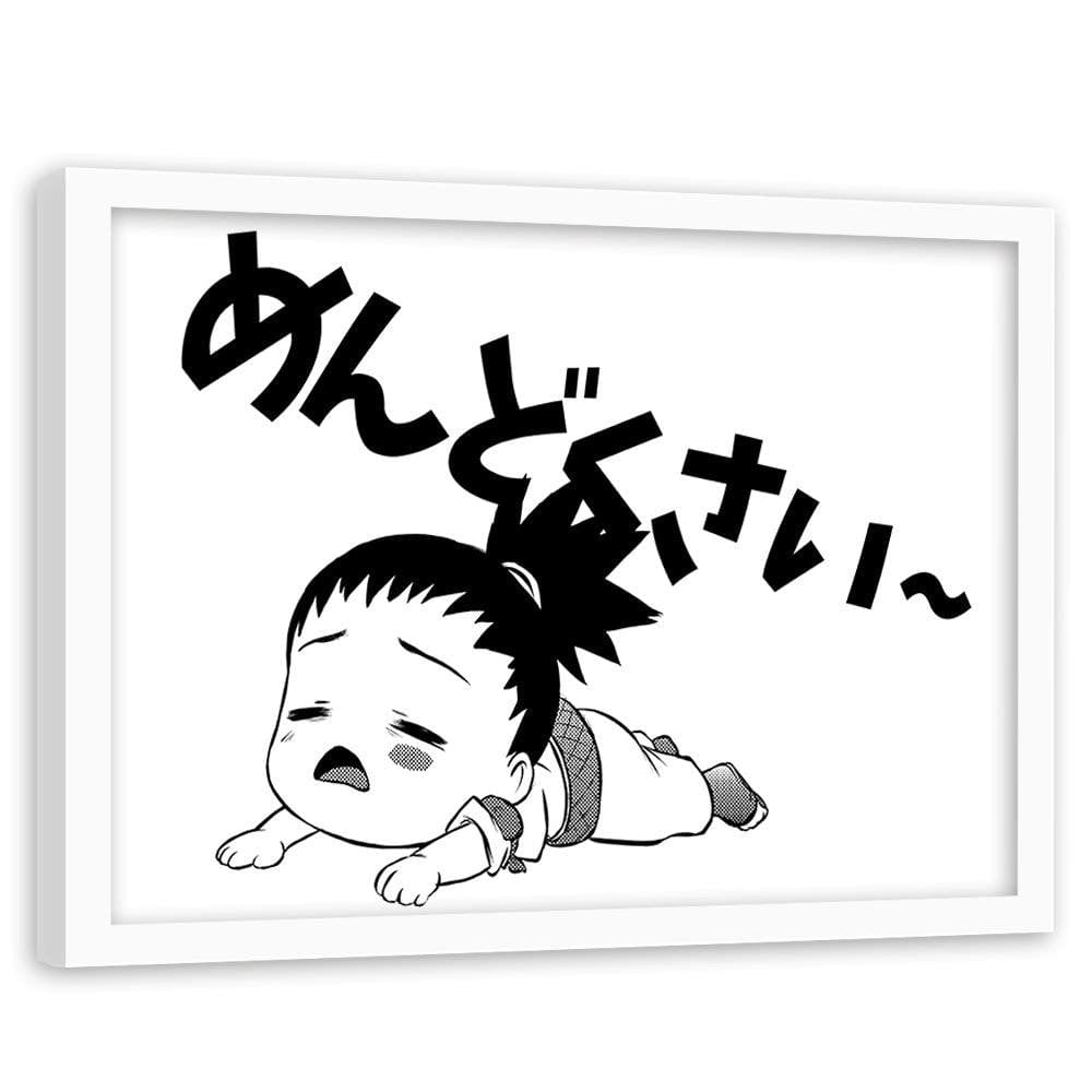 Glezna baltā rāmī - Manga Crying Girl Home Trends DECO