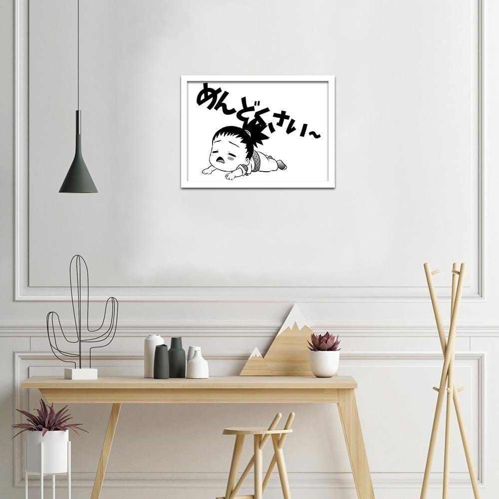 Glezna baltā rāmī - Manga Crying Girl Home Trends DECO
