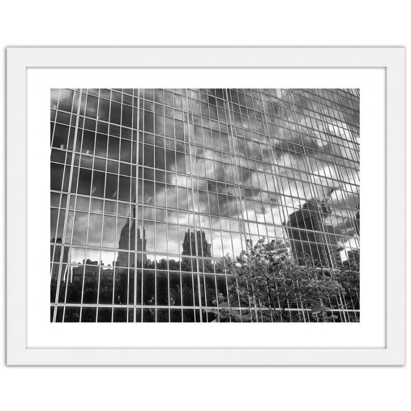 Glezna baltā rāmī - Manhattan Center reflected from the building Home Trends DECO