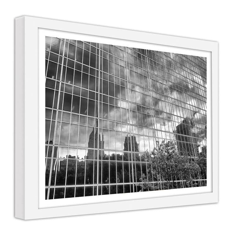 Glezna baltā rāmī - Manhattan Center reflected from the building Home Trends DECO