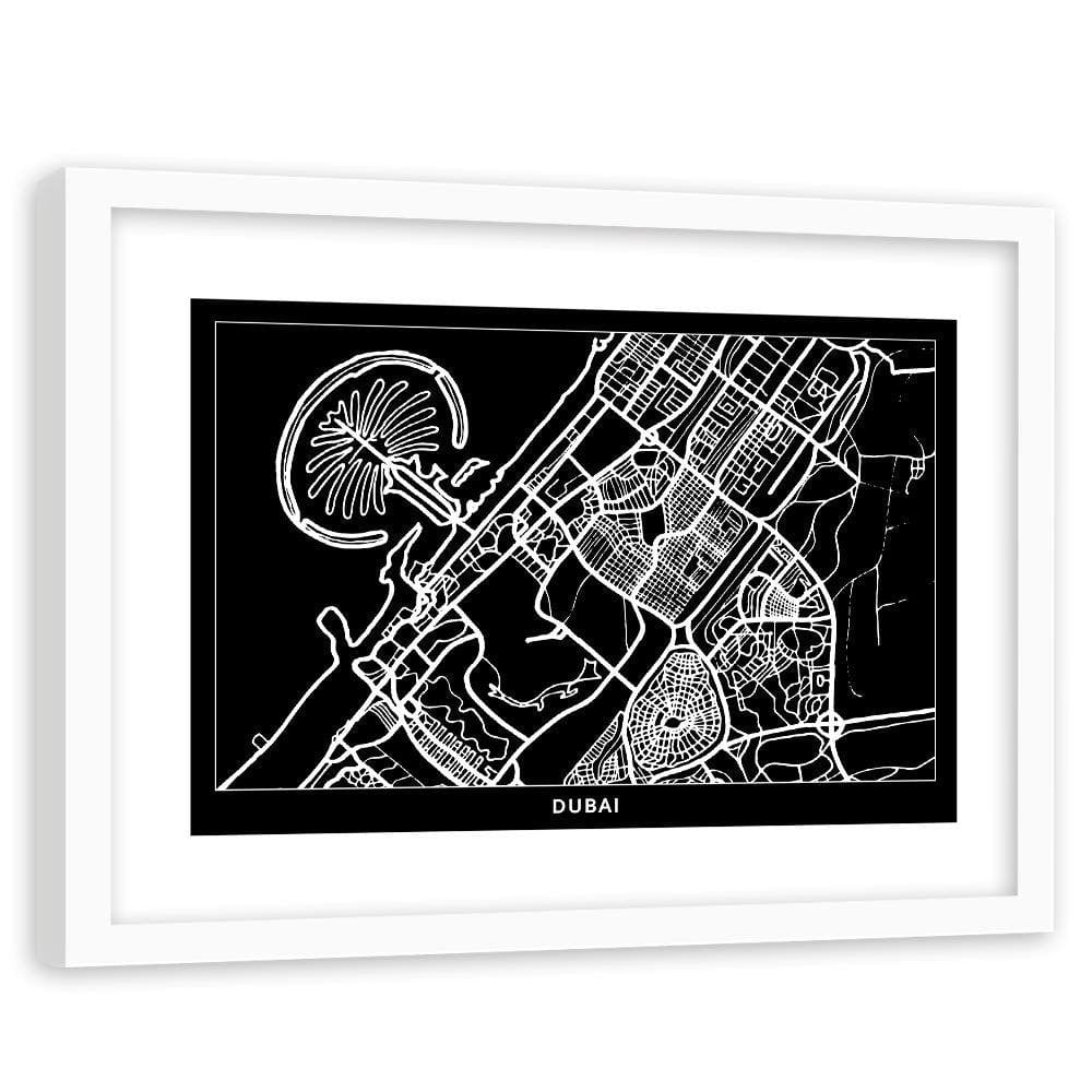 Glezna baltā rāmī - Map Of Dubai City Plan Home Trends DECO