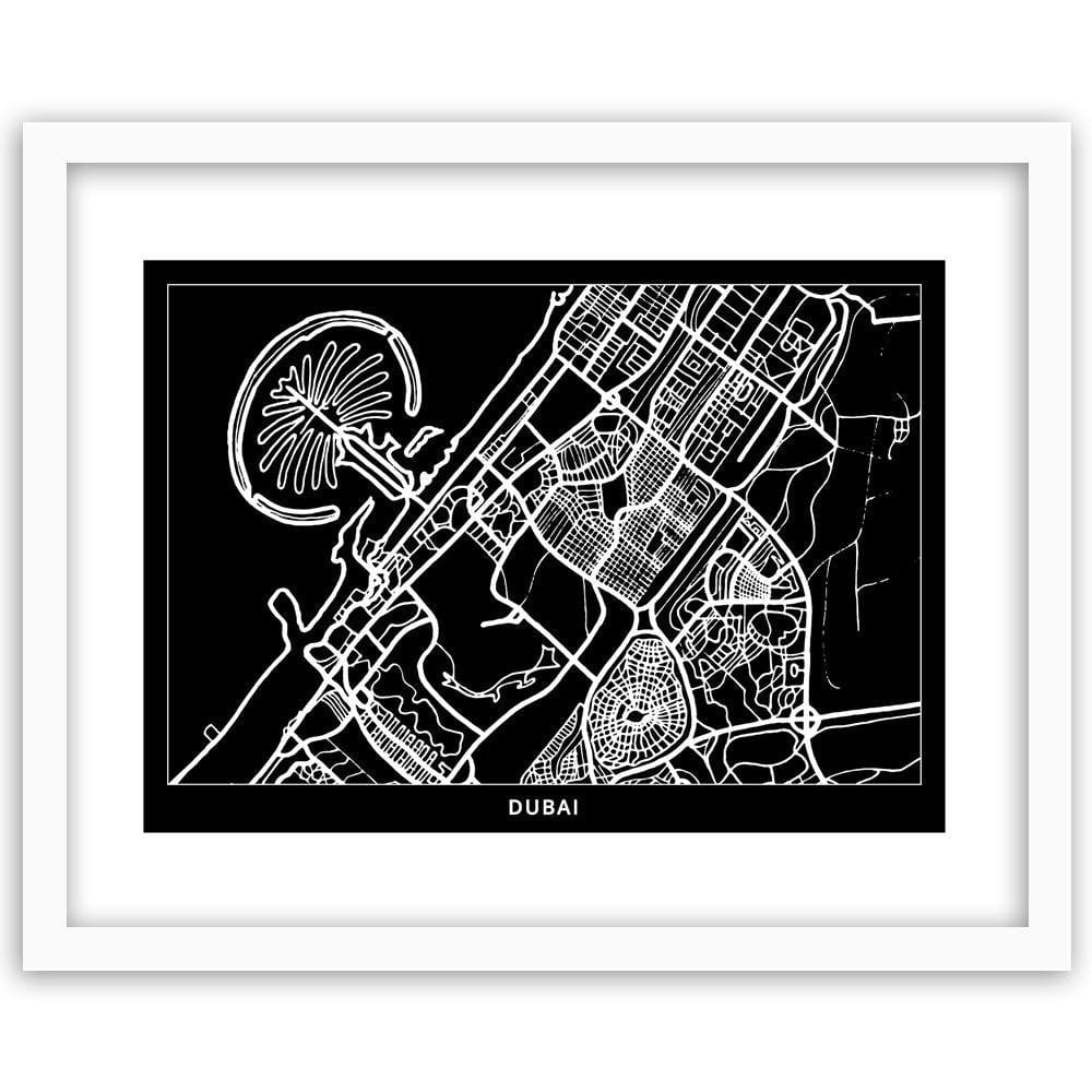 Glezna baltā rāmī - Map Of Dubai City Plan Home Trends DECO