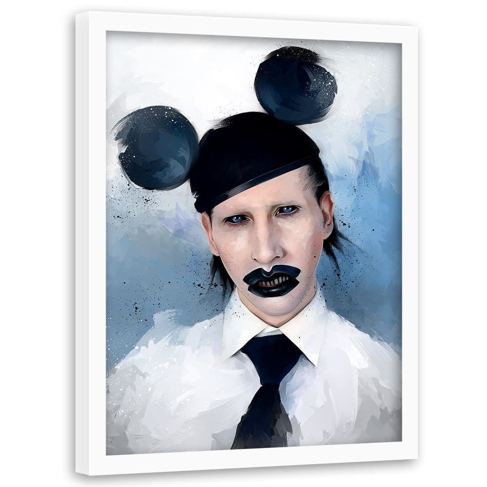Glezna baltā rāmī - Marilyn Manson Mouse Home Trends DECO