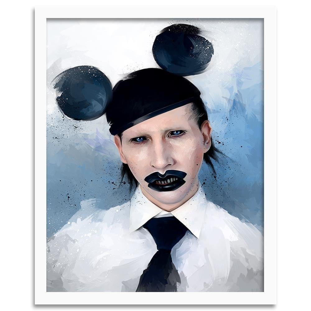 Glezna baltā rāmī - Marilyn Manson Mouse Home Trends DECO