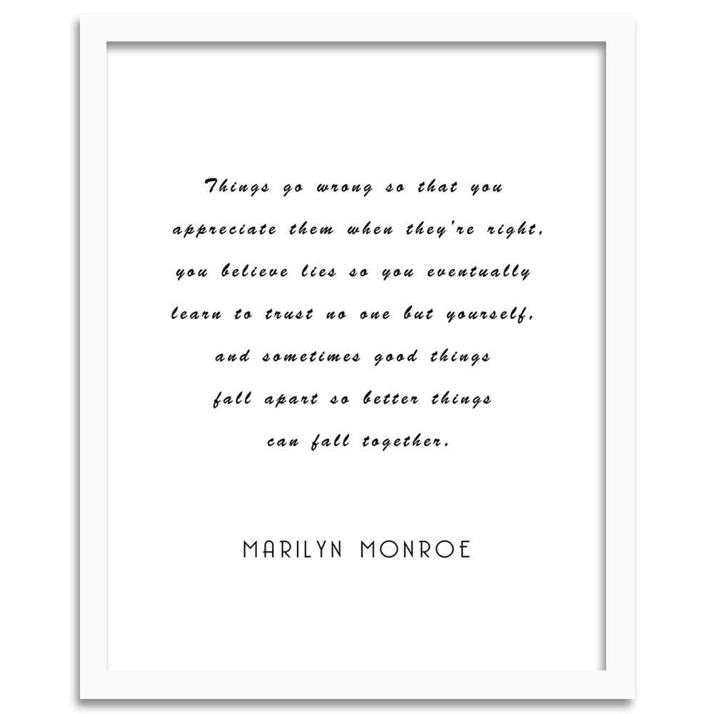 Glezna baltā rāmī - Marilyn Quote Home Trends DECO