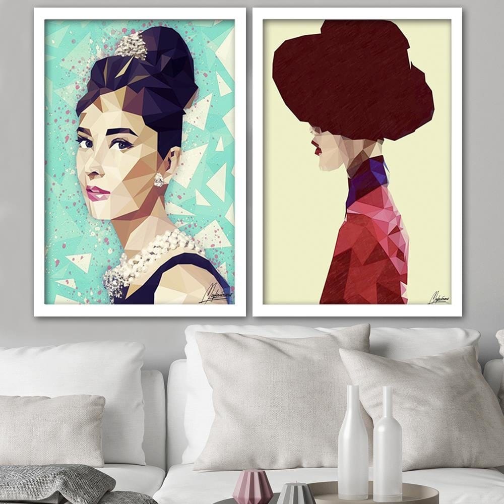Glezna baltā rāmī - Maroon Hat Home Trends DECO