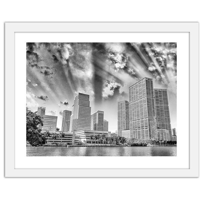Glezna baltā rāmī - Miami beach Home Trends DECO