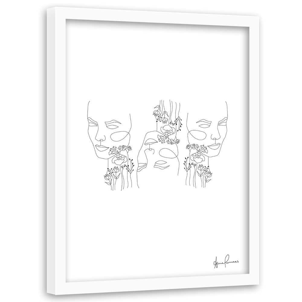 Glezna baltā rāmī - Minimalism Faces Home Trends DECO