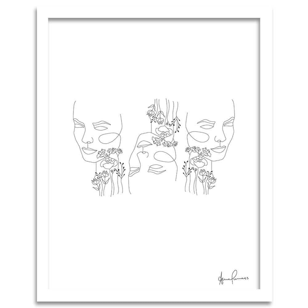 Glezna baltā rāmī - Minimalism Faces Home Trends DECO