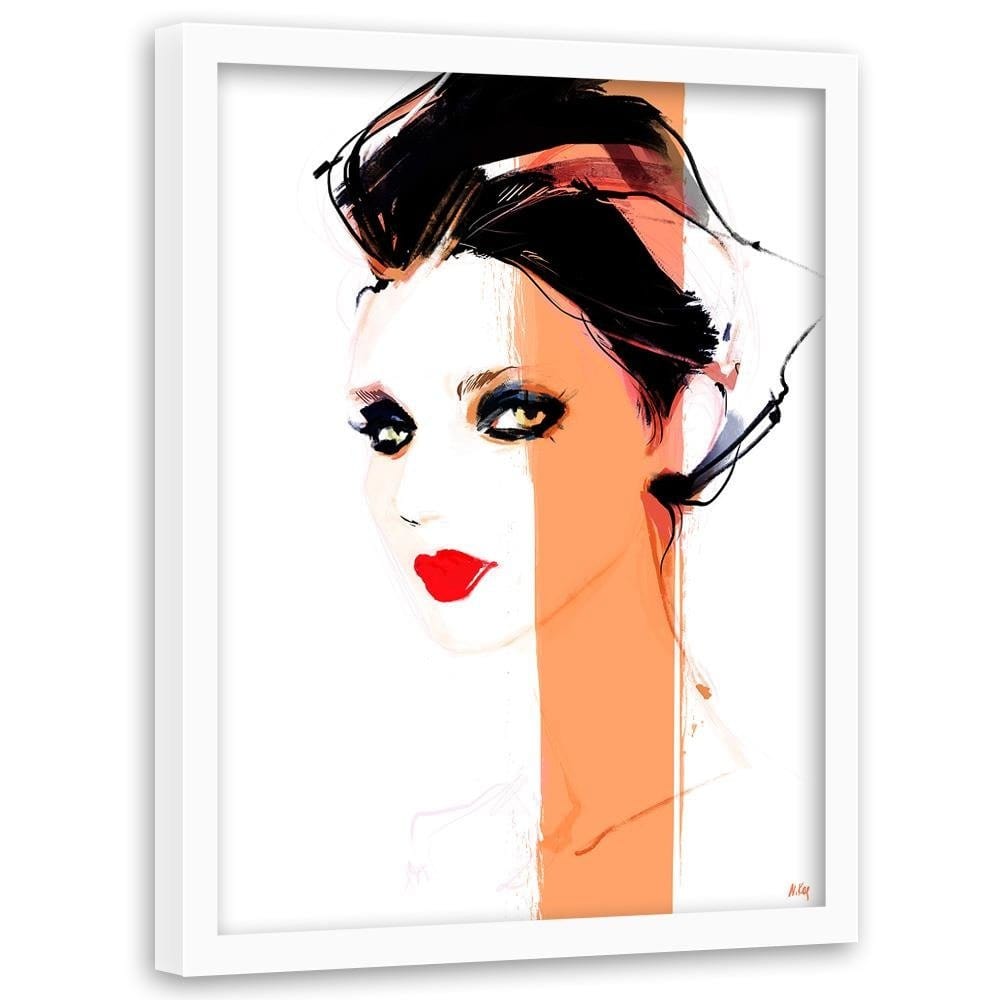 Glezna baltā rāmī - Minimalist Portrait Home Trends DECO