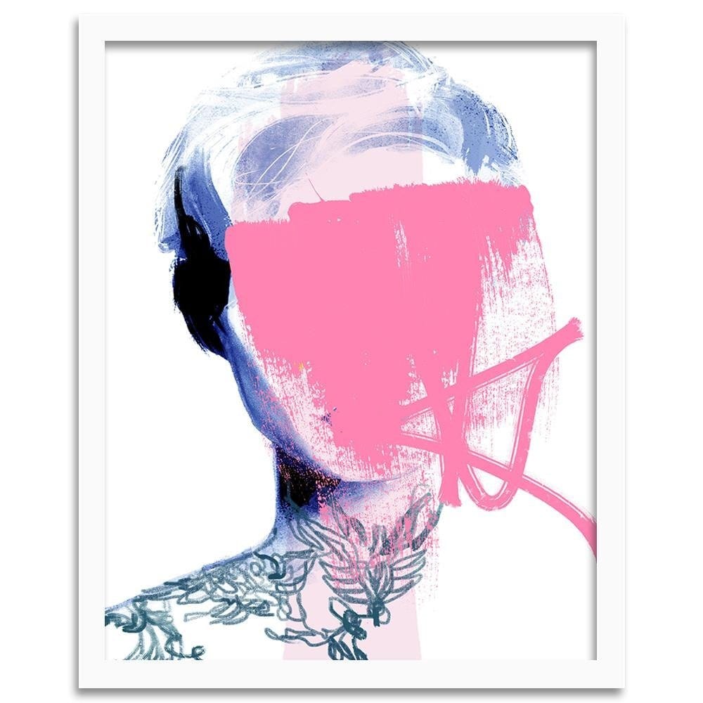 Glezna baltā rāmī - Model Face Pink Home Trends DECO