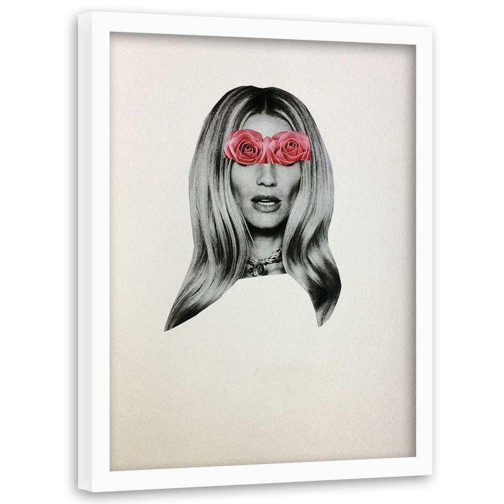 Glezna baltā rāmī - Model Face Portrait Home Trends DECO