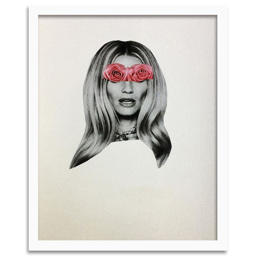 Glezna baltā rāmī - Model Face Portrait Home Trends DECO