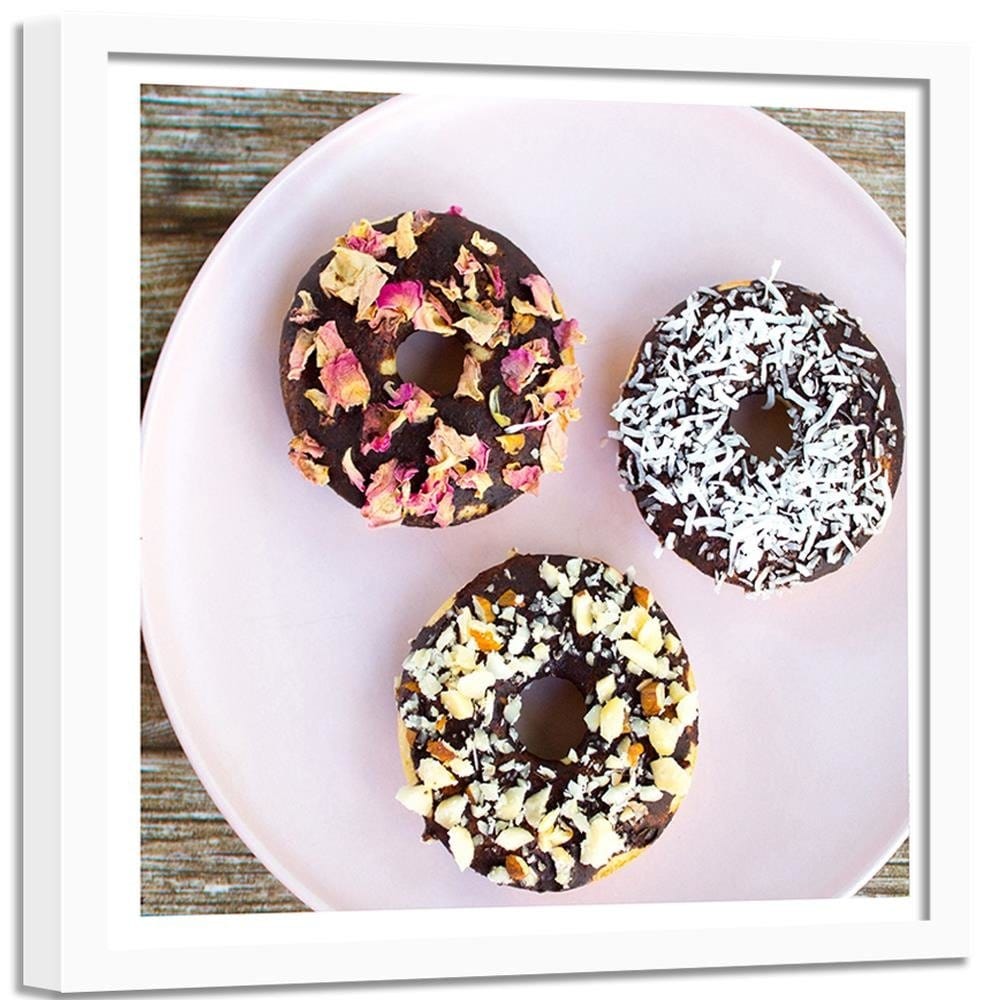 Glezna baltā rāmī - Modern Kitchen Donuts Home Trends DECO