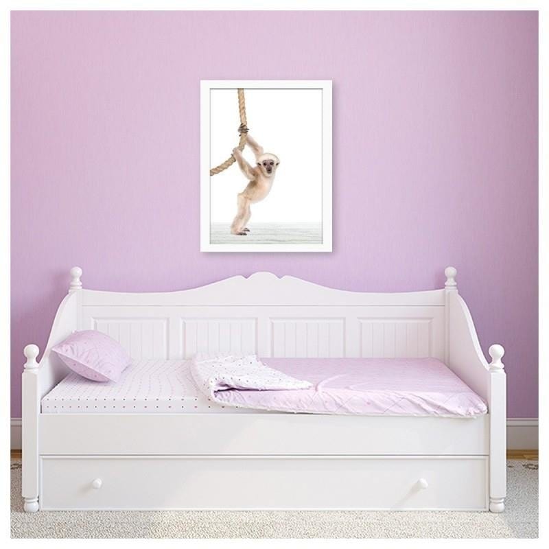 Glezna baltā rāmī - Monkey with rope Home Trends DECO