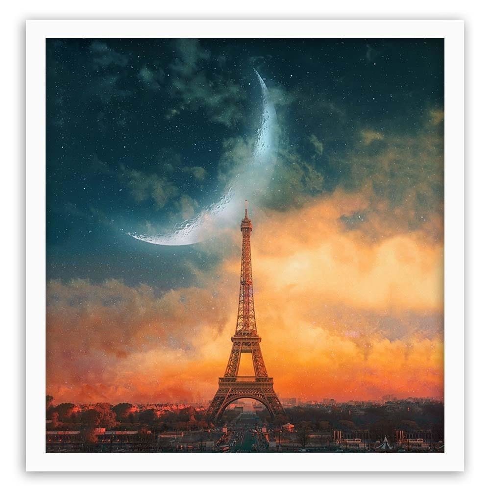 Glezna baltā rāmī - Moon Over Paris Home Trends DECO