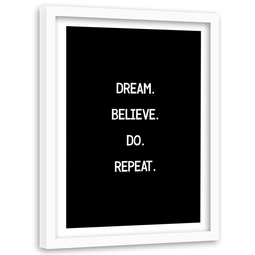 Glezna baltā rāmī - Morifational Slogan 1 Home Trends DECO