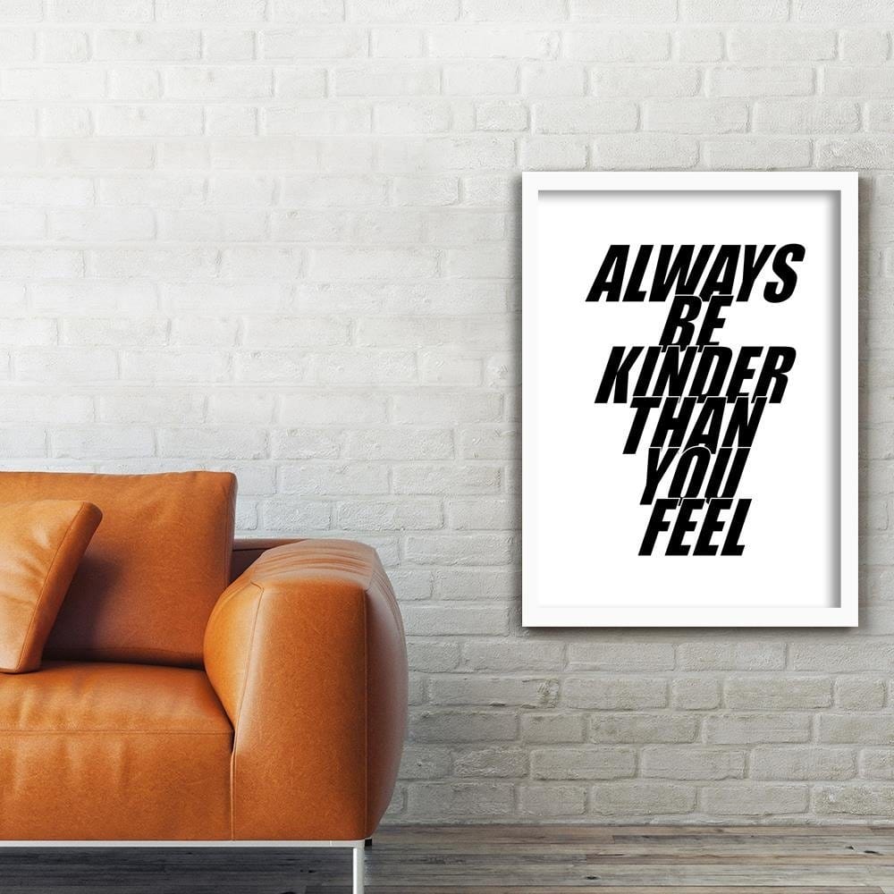 Glezna baltā rāmī - Morifational Slogan Home Trends DECO