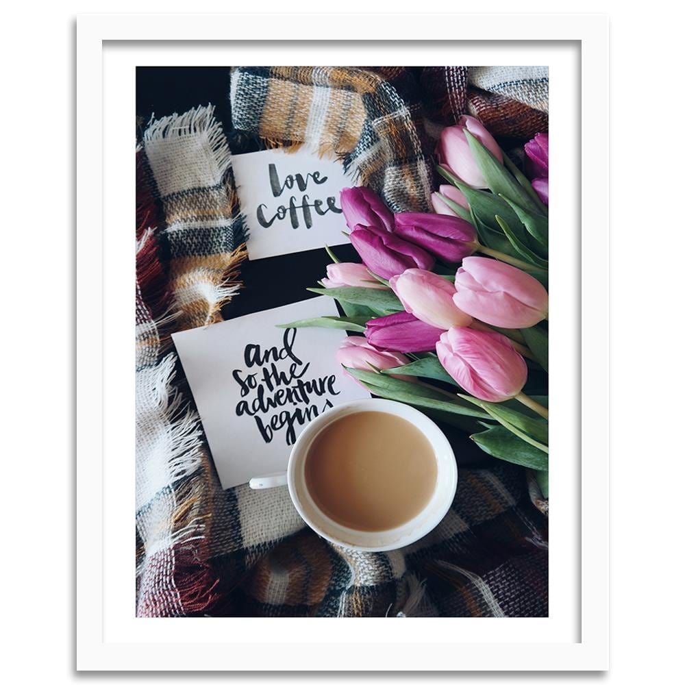 Glezna baltā rāmī - Morning Over Coffee Home Trends DECO