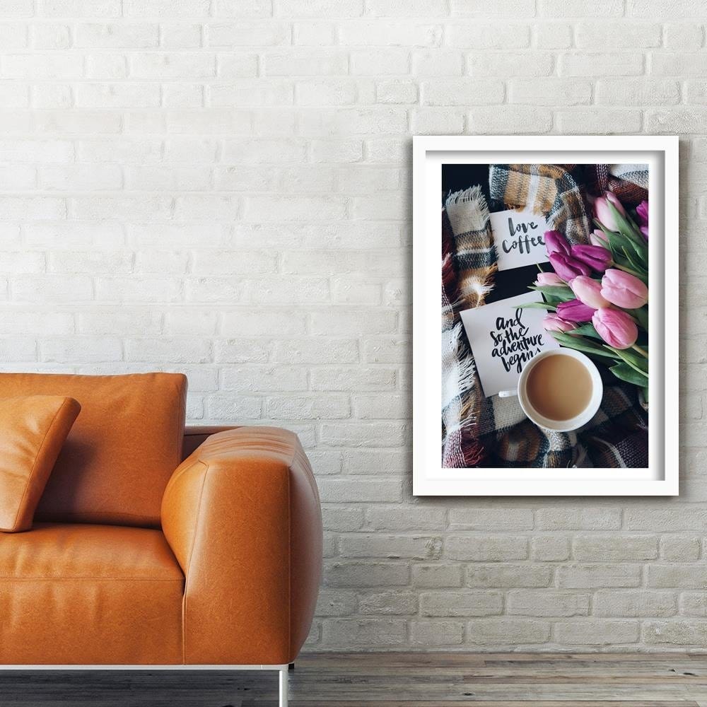 Glezna baltā rāmī - Morning Over Coffee Home Trends DECO