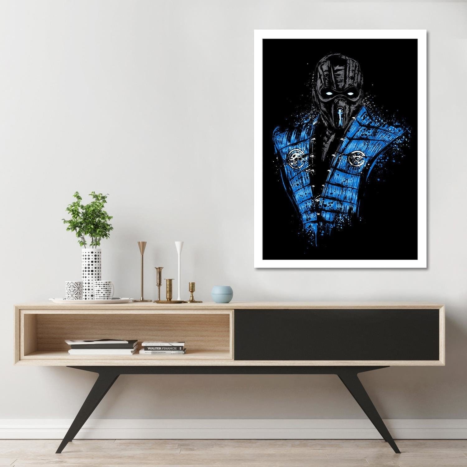 Glezna baltā rāmī - Mortal Ice Blue Home Trends DECO