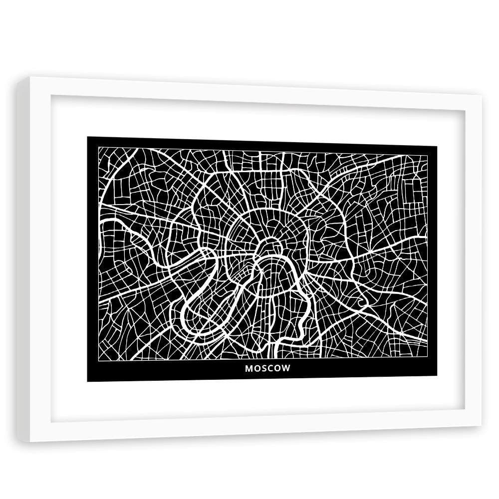 Glezna baltā rāmī - Moscow City Plan Home Trends DECO