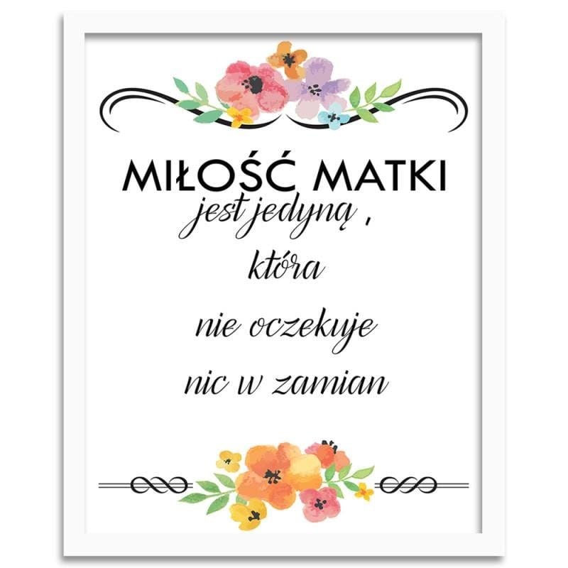 Glezna baltā rāmī - Mother's love is the only one Home Trends DECO