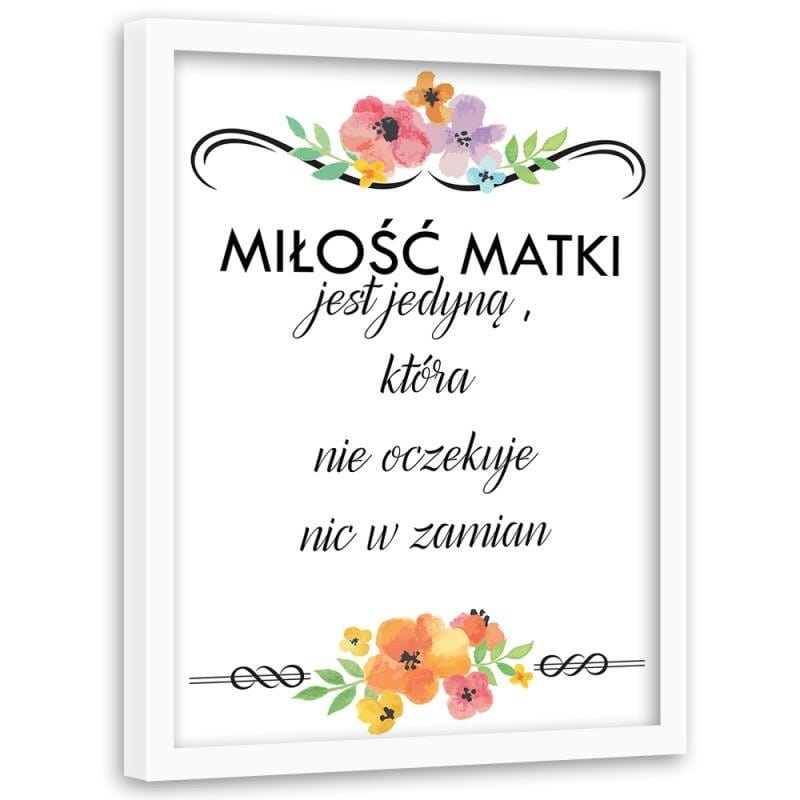 Glezna baltā rāmī - Mother's love is the only one Home Trends DECO