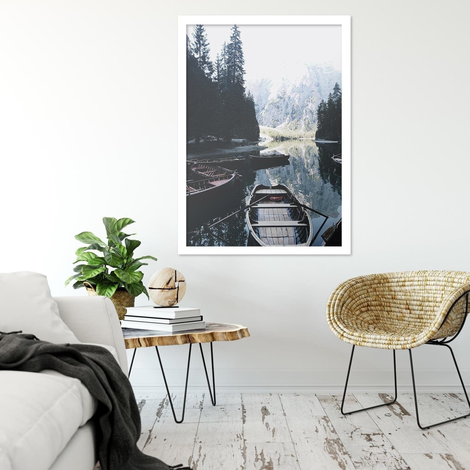 Glezna baltā rāmī - Mountain Expedition Home Trends DECO