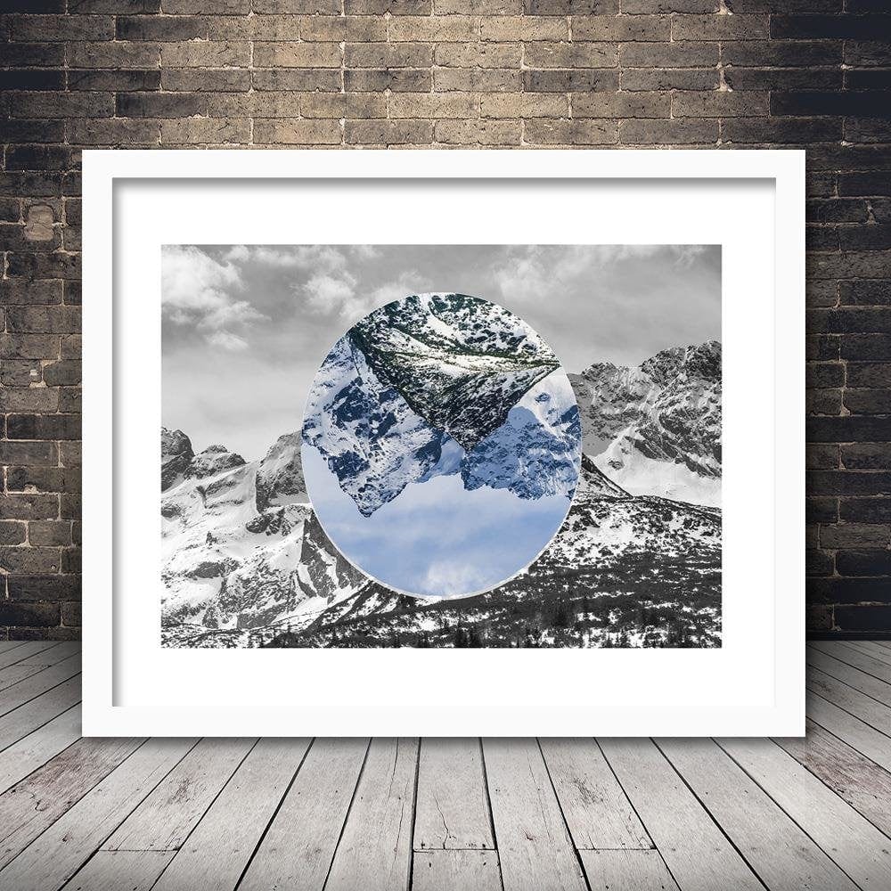 Glezna baltā rāmī - Mountain Landscape Inverted 3 Home Trends DECO