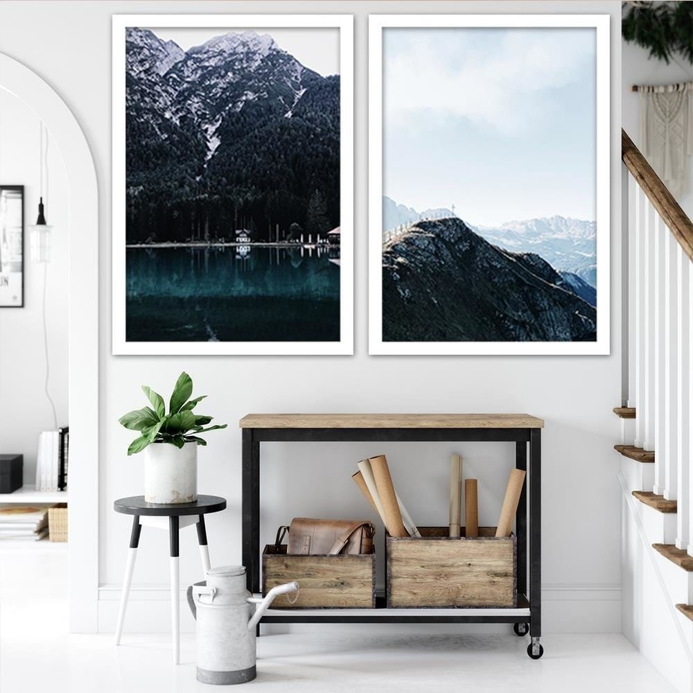 Glezna baltā rāmī - Mountain Trail Home Trends DECO