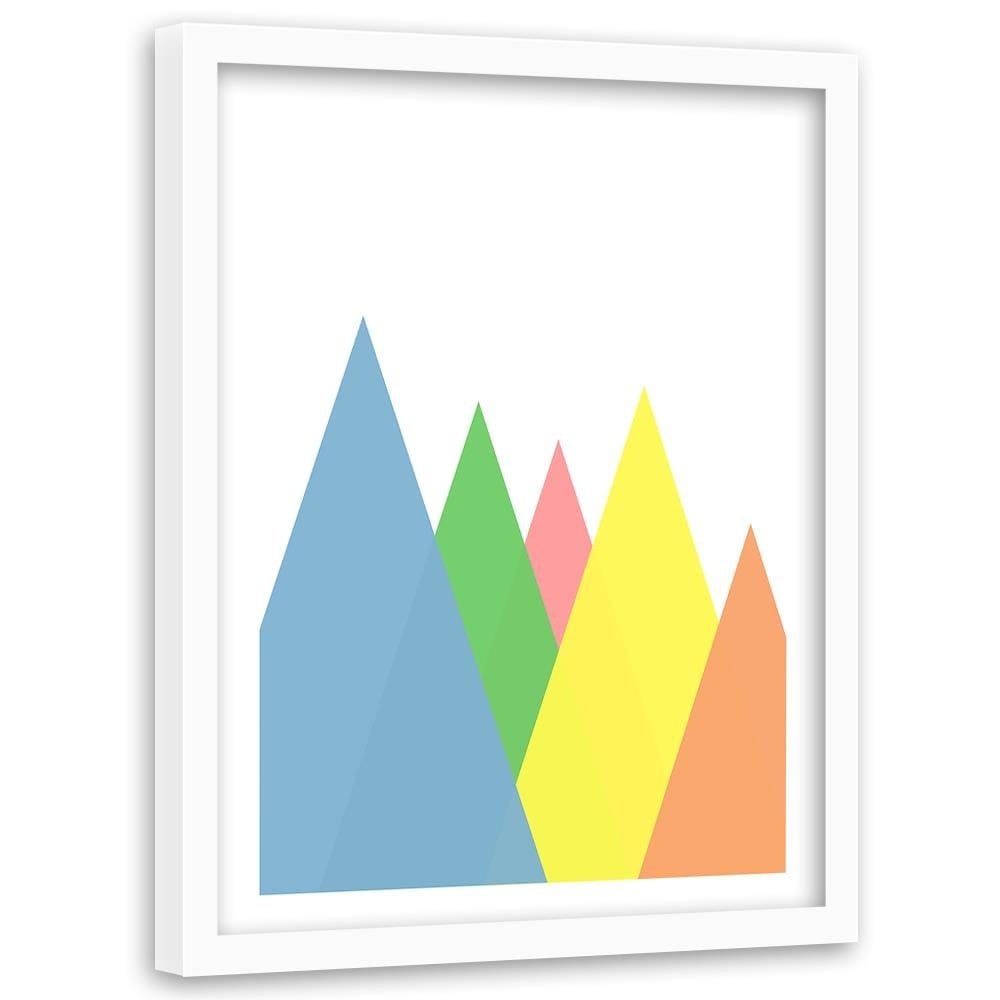Glezna baltā rāmī - Mountains As Abstract Triangles Home Trends DECO