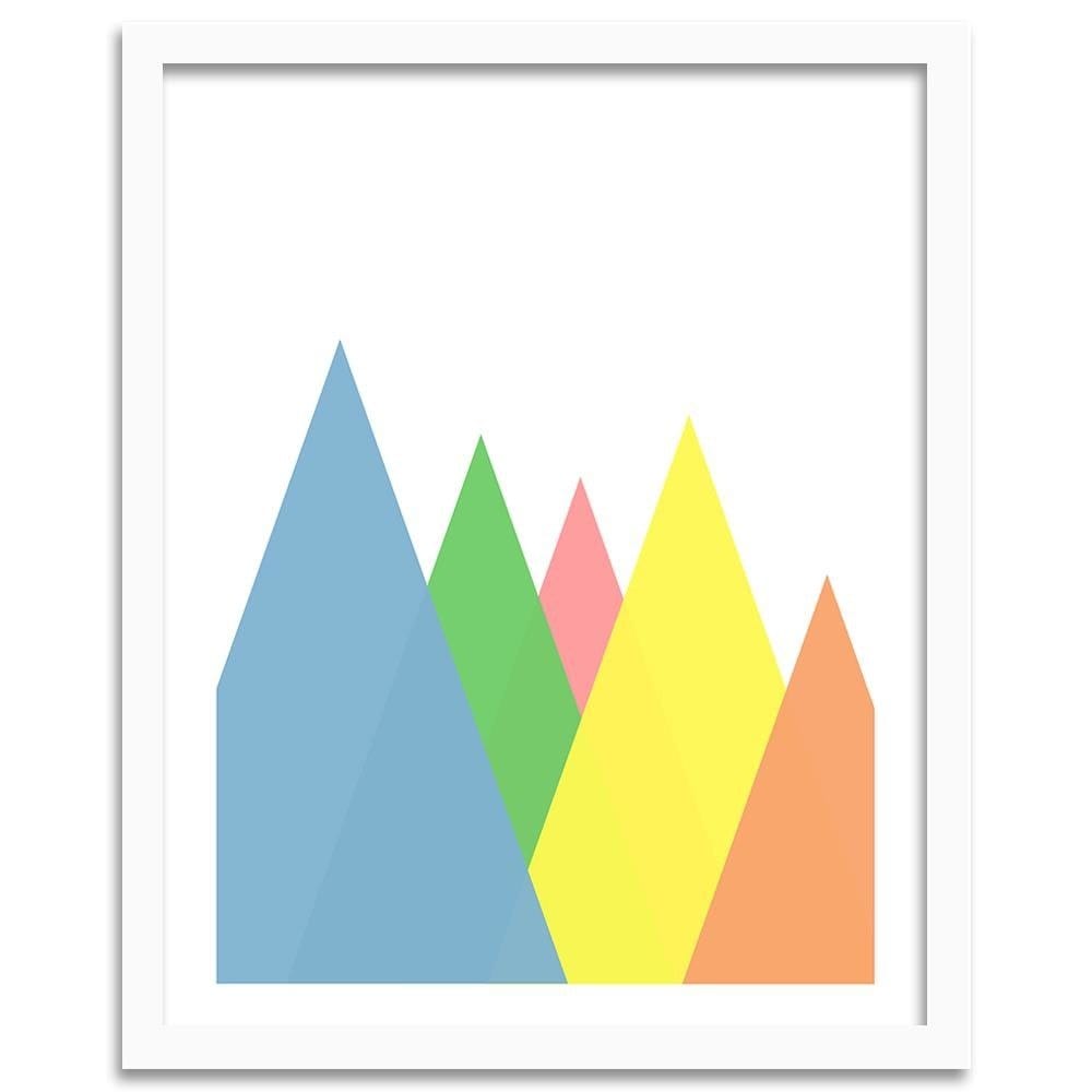 Glezna baltā rāmī - Mountains As Abstract Triangles Home Trends DECO