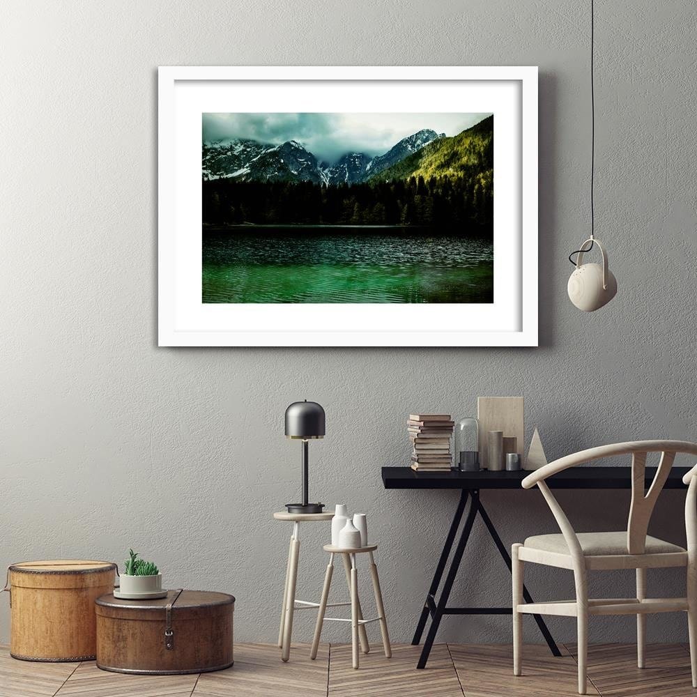 Glezna baltā rāmī - Mountains In The Clouds Home Trends DECO