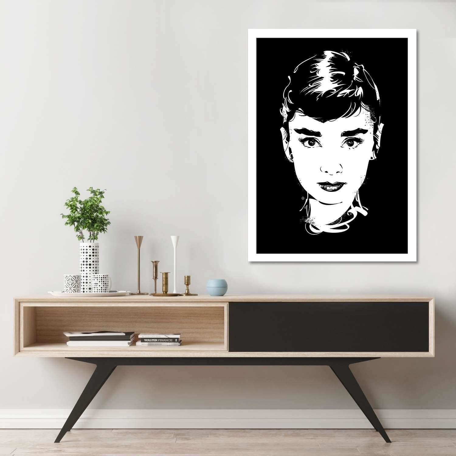 Glezna baltā rāmī - Movie Star Image Black And White Home Trends DECO