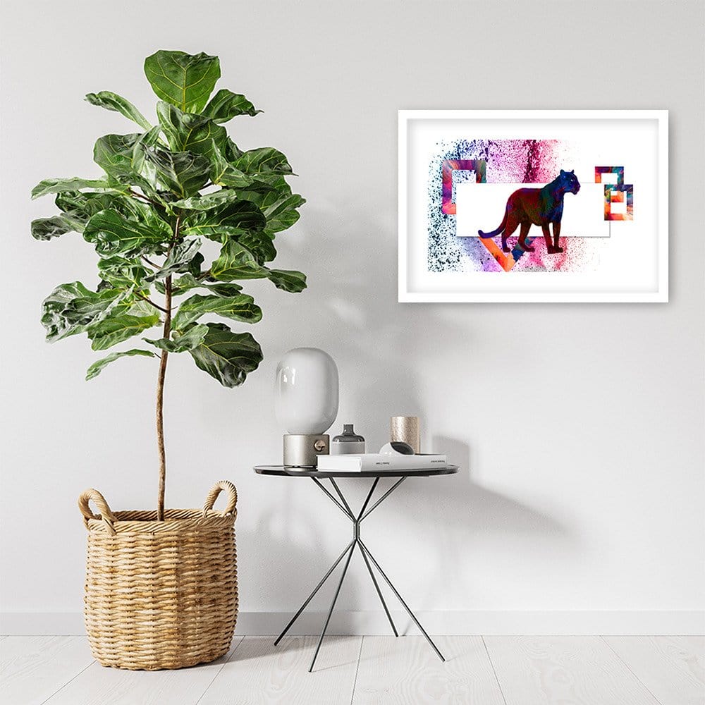 Glezna baltā rāmī - Multi Panther Home Trends DECO