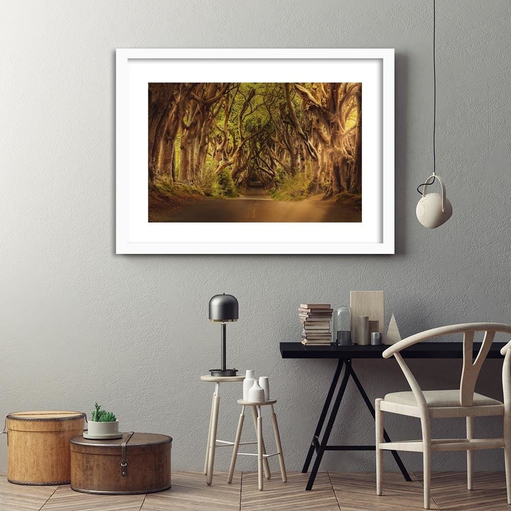 Glezna baltā rāmī - Mysterious Forest Home Trends DECO