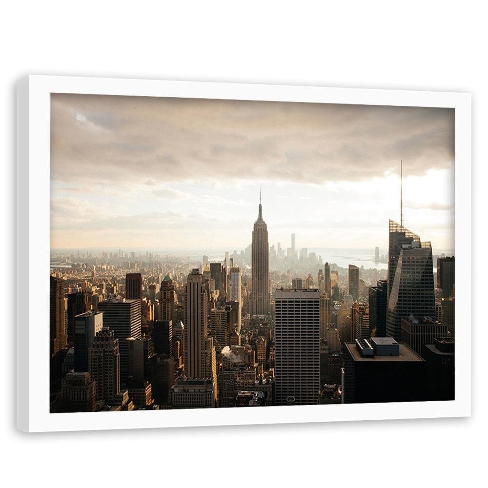 Glezna baltā rāmī - New York City Panorama Home Trends DECO