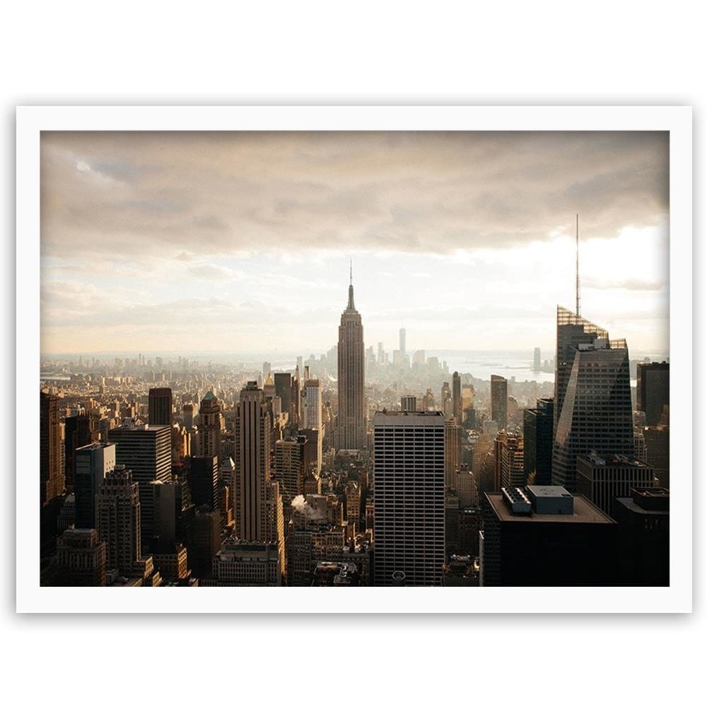 Glezna baltā rāmī - New York City Panorama Home Trends DECO