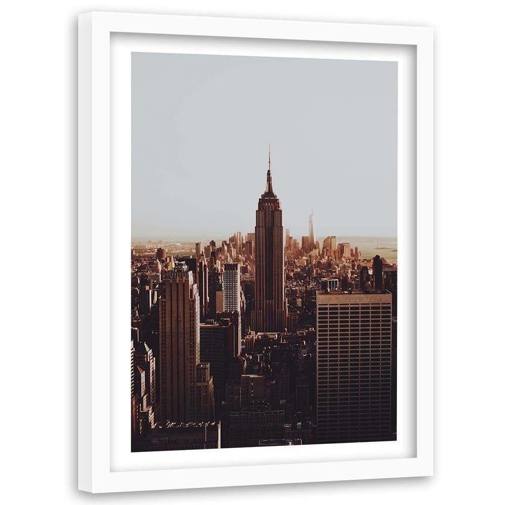 Glezna baltā rāmī - New York Empire State Building Home Trends DECO